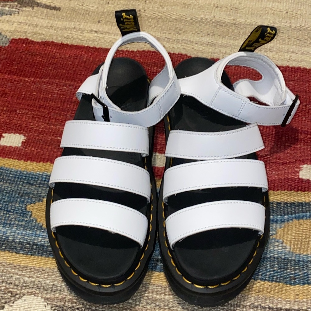 Womens Dr. Martens Blaire Platform Sandal - White Size 8 excellent - Picture 3 of 11
